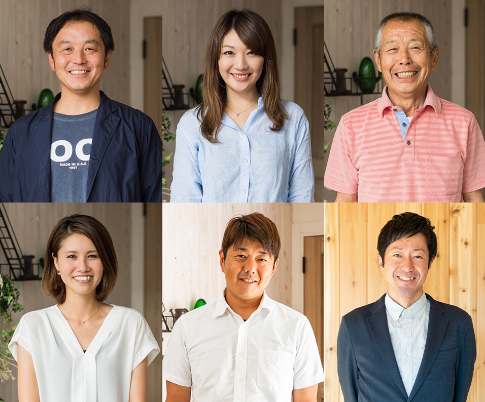 笑顔のスタッフ6名のプロフィール写真